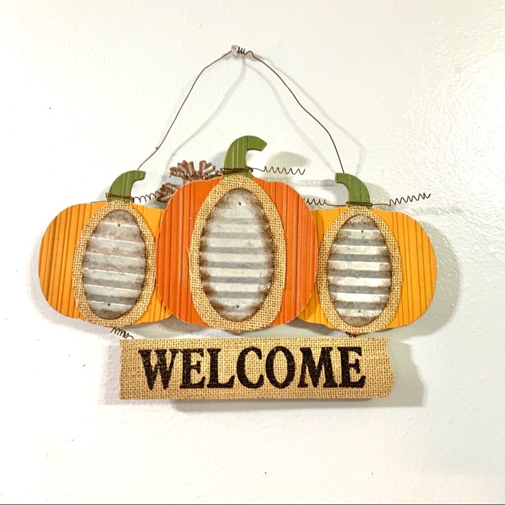 Celebrate the Season Pumpkin Fall Welcome Sign